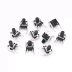 80PCS/Lot 6x6mm Right Angle Tactile Switch SMD Side Mount Push Button PCB Tact Switch with Stent 4.3-12mm with Box