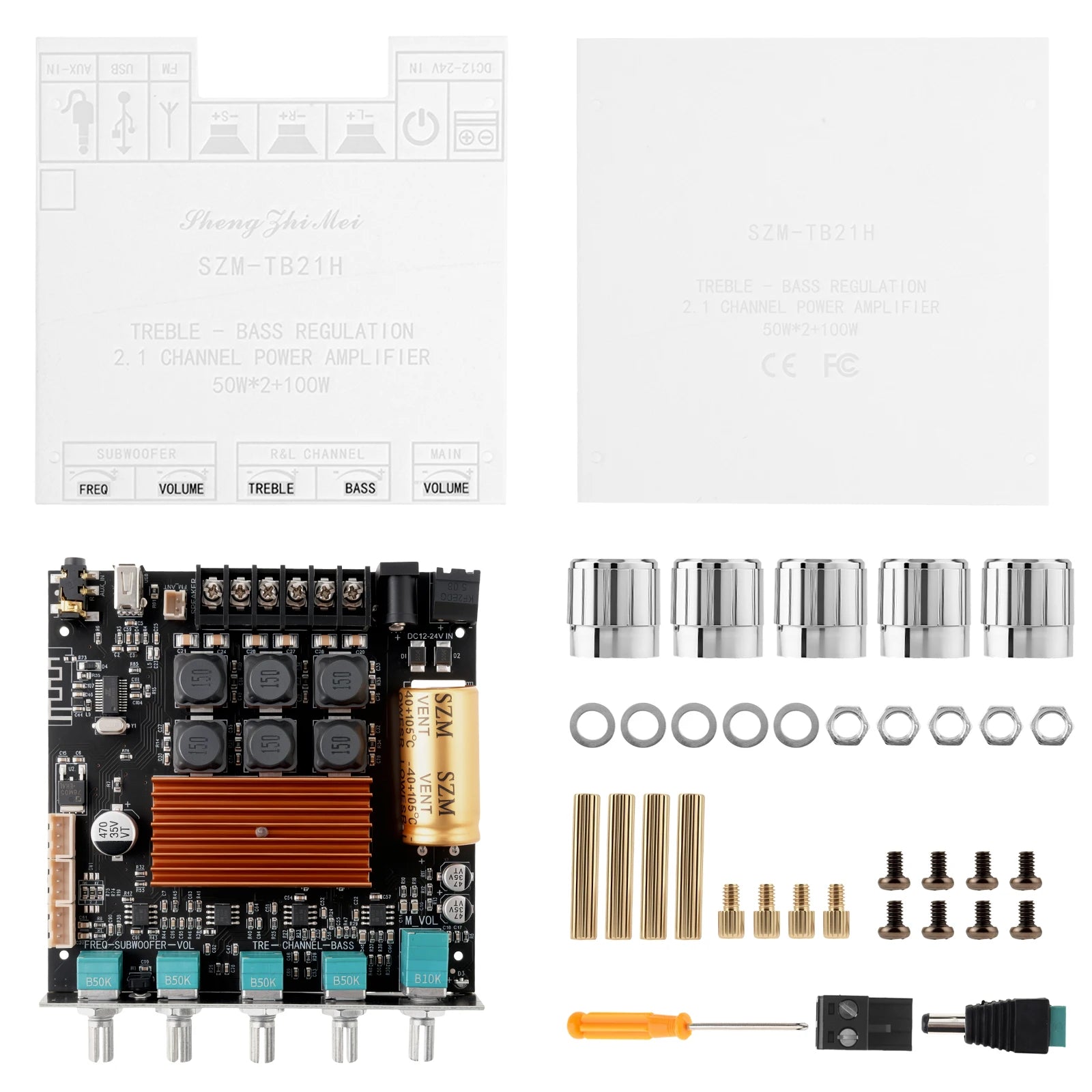 DC 12V-24V Audio Receiver Power Amplifier Module HiFi Chips SZM-TB21H TPA3116D2 Bluetooth Car Audio Speakers Amplifier Board