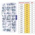 16V 25V 35V 50V 0.1uF to 2200uF DIP SMD Aluminum Electrolytic Capacitors Assortment Kit Set