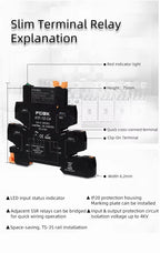 FCGK DC Control AC Slim Interface Solid State Relay Module DIN SSR Slim Relay DC Control DC 41F-1Z-C2/C4 SSR Relay DIN Rail
