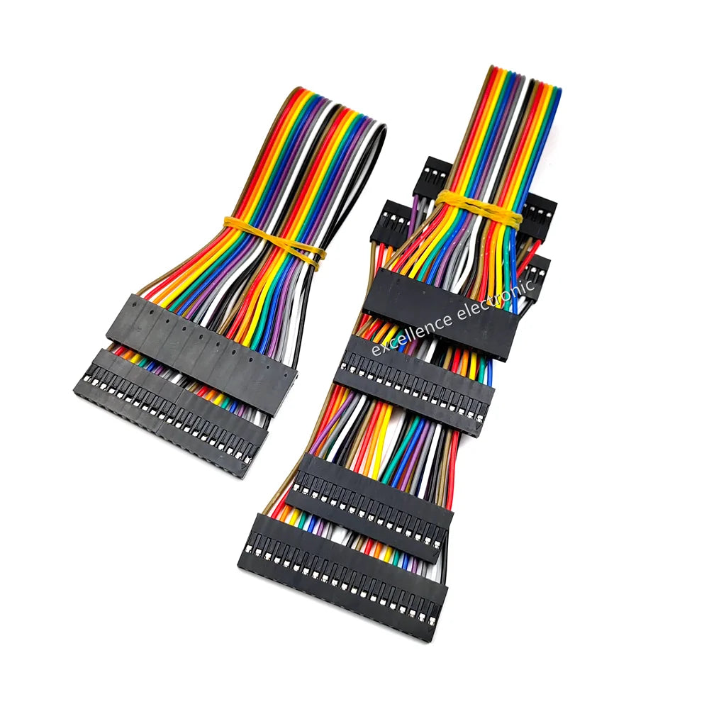 1Pcs 16/20Pin Dupont Line Female To Female Pitch 2.54mm 10/20/30cm Double Head 16p 16/20 Pin Jumper Cable Wire For Pcb Connector