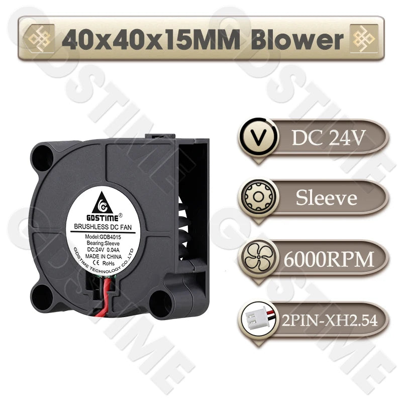 Gdstime 4010 24V Blower 12V 5V Cooler Fan 5015 Radial Fan 50x15MM Turbine Cooling Fan 30MM Micro Fan for 3D Printer Part Cooling