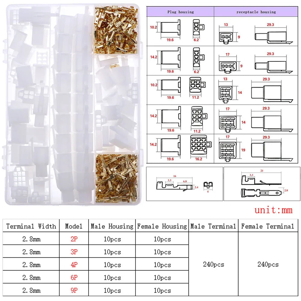 1.25mm PH2.0mm XH2.54mm MX3.0mm VH3.96mm Pitch Terminal Male Female Pin sm Dupont Connector Kit