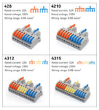 5/10 PCS Universal Wiring Cable Connectors Push-in Can Combined Butt Home Terminal Block Multiple In Multiple Out with Fixing