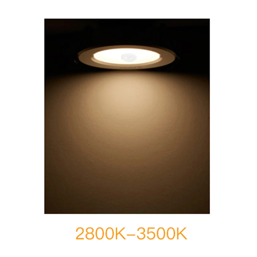 5W 10W 15W 20W PIR Motion Sensor Downlight 85-265V Human Infrared Induction LED Spotlight for Entrance Corridor Hallway Stairs
