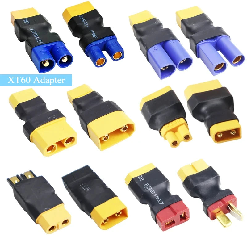 5Pcs Adapter XT60 To XT30 XT90 EC5 TRX T Female To Male Plug Deans Connectors Plug RC Helicopter Quadcopter Lipo Battery Control