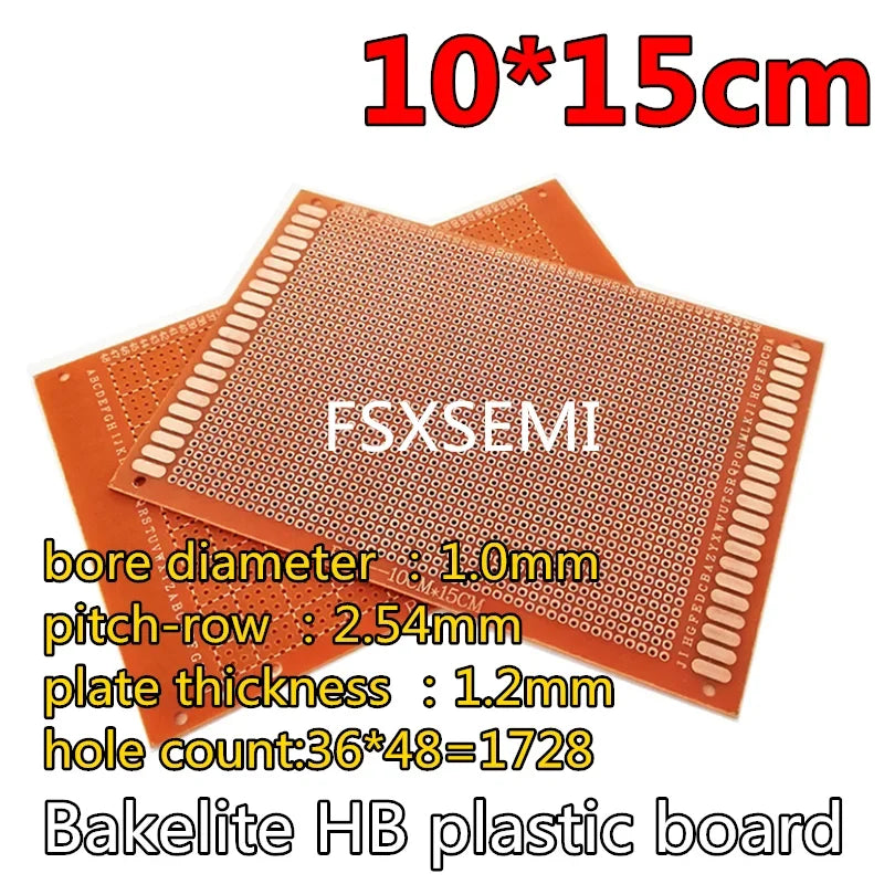 1pcs Bakelite Universal circuit test board HB plastic board 2.54MM PCB 5x7 7x9 9x15 10x15 10x22 12x18 13x25 15x18 18x30cm