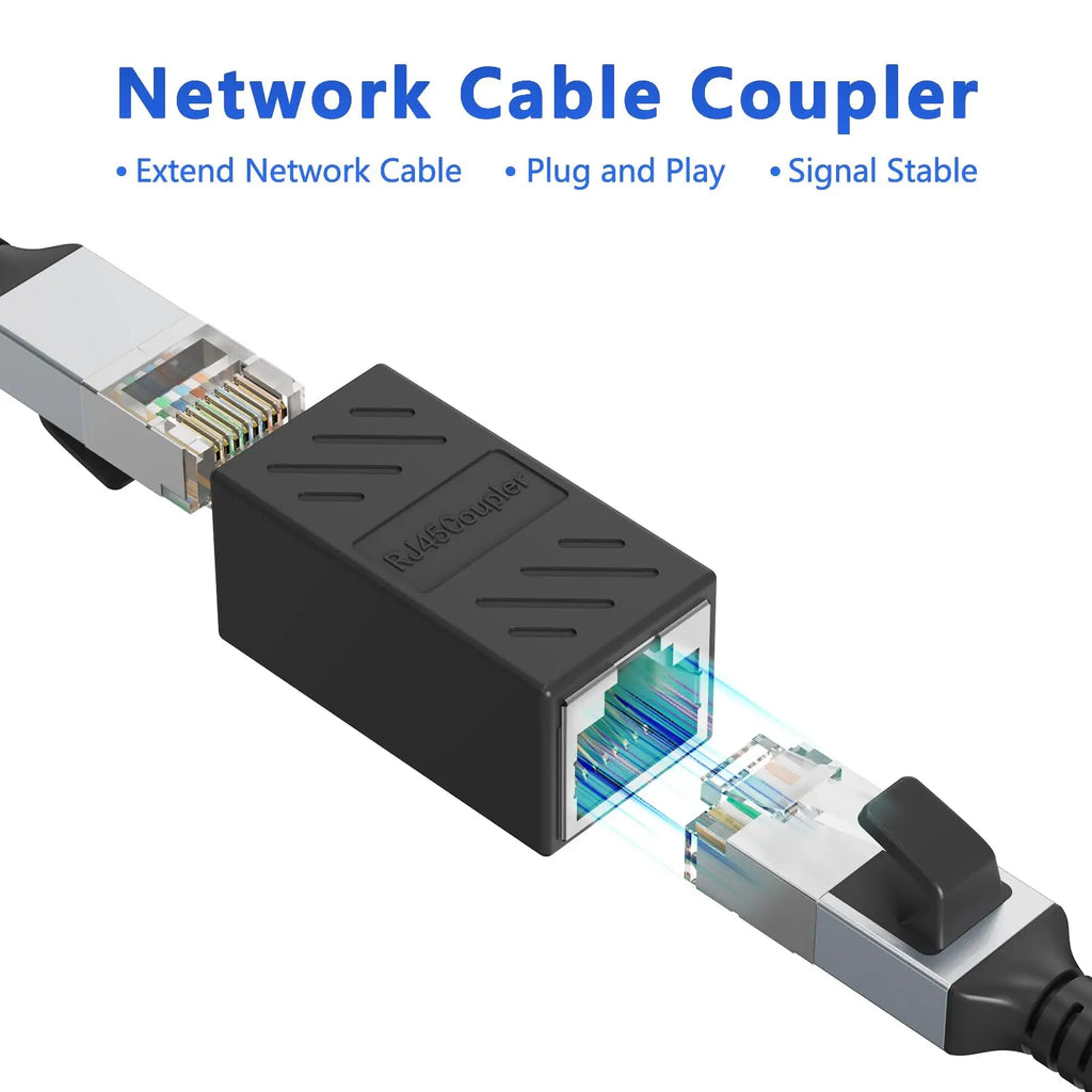 5/10/20/30pcs RJ45 coupler, suitable for Cat7/Cat6/Cat5e/Cat5 Ethernet cable extension connectors - female to female, black