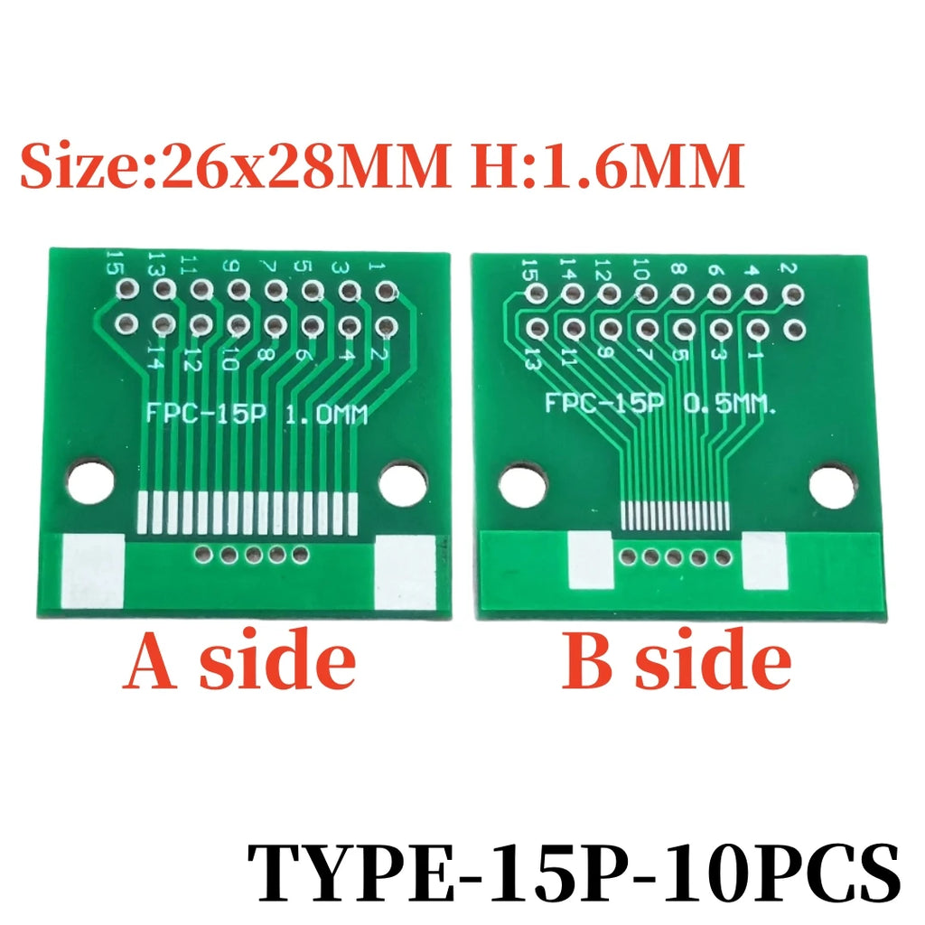 10PCS FFC/FPC Adapter Plate 0.5 to 2.54MM 4P/6P/8P/10P/12P/14P/15P/16P/20P/24P/26P/30P/32P/34P/36P/40P/45P/50P/52P/60P/80P/96P