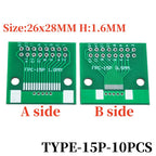 10PCS FFC/FPC Adapter Plate 0.5 to 2.54MM 4P/6P/8P/10P/12P/14P/15P/16P/20P/24P/26P/30P/32P/34P/36P/40P/45P/50P/52P/60P/80P/96P