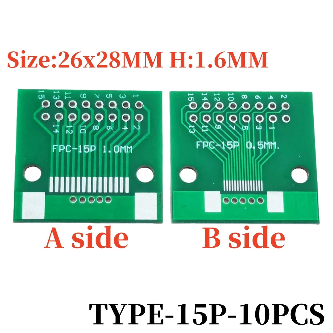 10PCS FFC/FPC Adapter Plate 0.5 to 2.54MM 4P/6P/8P/10P/12P/14P/15P/16P/20P/24P/26P/30P/32P/34P/36P/40P/45P/50P/52P/60P/80P/96P