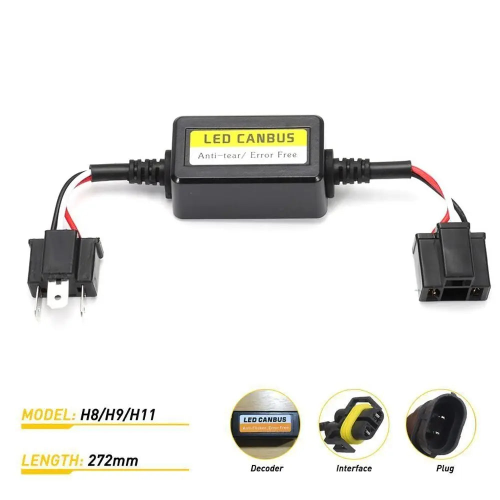 Tools Anti-Flicker h1/h3/h4/h7/h8/h9/h11 Automotive LED Decoder Fault Eliminator Resistor Controller LED Canbus Decoder
