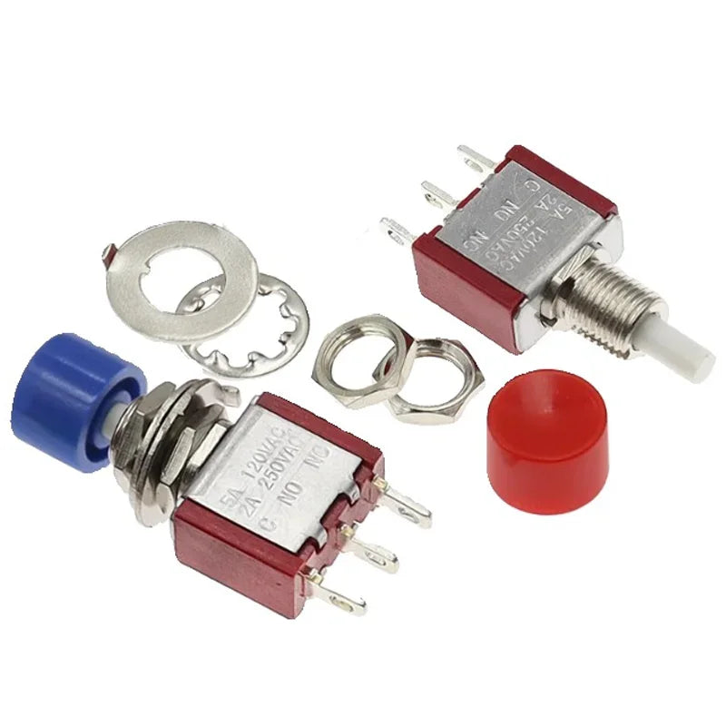 5/20/100PCS 6MM 3Pin C-NO-NC DS-612 Mini Momentary Automatic Return Push Button Switch ON-(ON) 2A250VAC/5A120VAC Toggle Switch