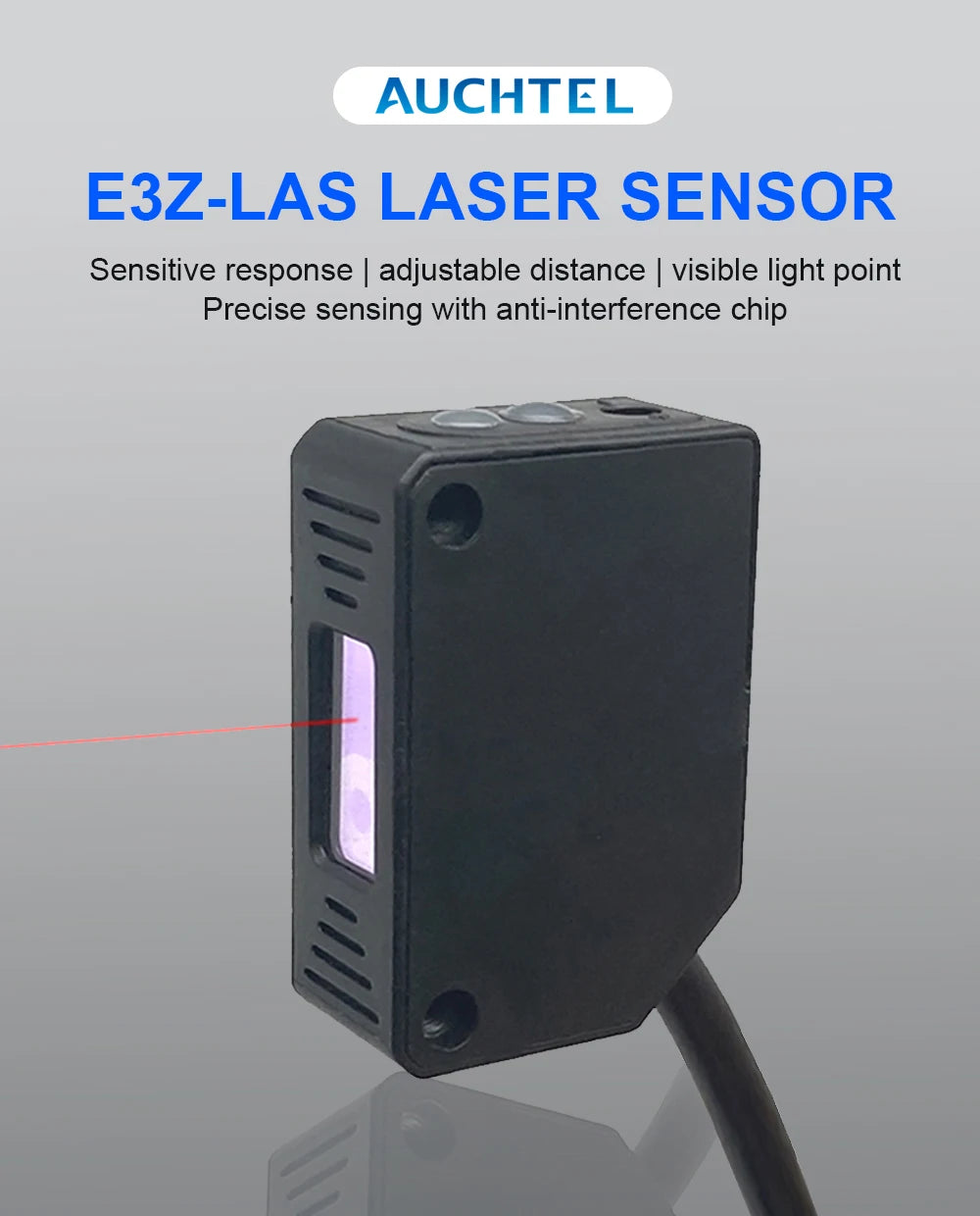 Square Laser Sensor 35cm Adjustable NPN PNP Mirror Lens Diffuse Optical Infrared Photo Cell Proximity Switches E3Z-LAS