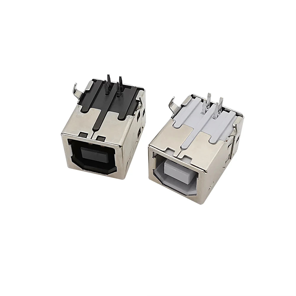 5Pcs B Type USB 2.0 Connector Female Socket Right Angle PCB Soldering Printer Interface Repair