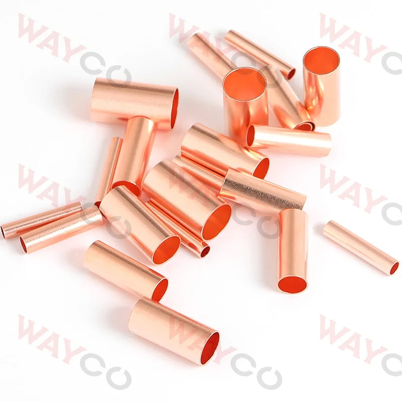 100PCS GT Copper Crimp Terminals Electrical Wire Cable Tubular Connectors Ring Sleeve Ferrules Lugs Have Heat Shrink Tubing