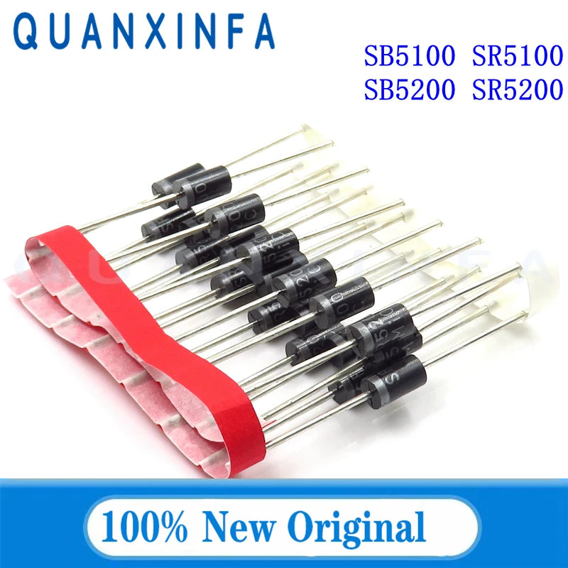 20PCS SR5100 SB5100 5A100V SR5200 SB5200 5A/200V Schottky diodes