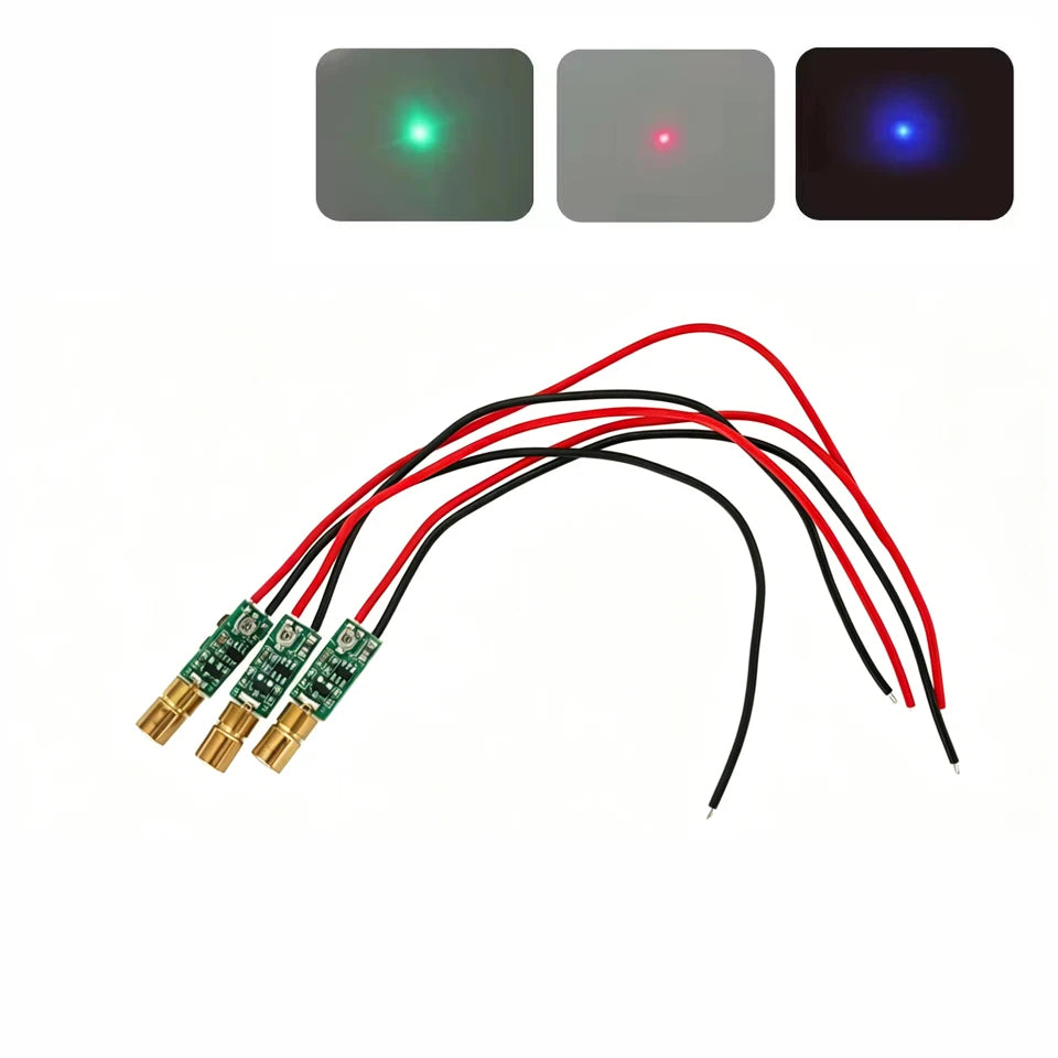 3pcs Mini 5mW 520nm 450nm 650nm Dot Light Brass Laser Diode Module Positioning Red Green Blue LED