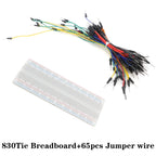 MB-102 830 Points Breadboard with 65pcs Jumper Wires Solderless PCB Prototype Board for Arduino DIY Kit
