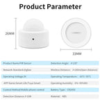 PIR Motion Sensor ZigBee Human Body Infrared Induction Detector Linkage Auto Home Security Alarm for Tuya APP Movement Monitor