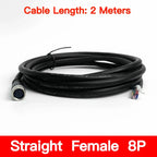 2Meters Waterproof M8 Sensor Connector, Male & Female 3/4/5/6/8 Pin, Integrated Injection Molding Industrial Cable Plug