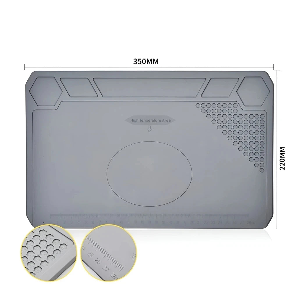 ESD Welding Mat with Magnetic Heat Insulation Working Pad Silicone Soldering Mat Soldering Work Station Pad for Phone Welding