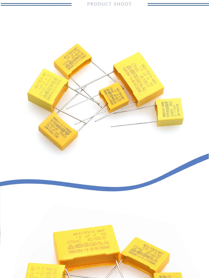 10PCS 275VAC Polypropylene Film Capacitor X2 0.01 0.1 0.15 0.022  0.22 0.33 0.47 0.56 0.68 1.2uf 104K 1uf Correction Capacitor
