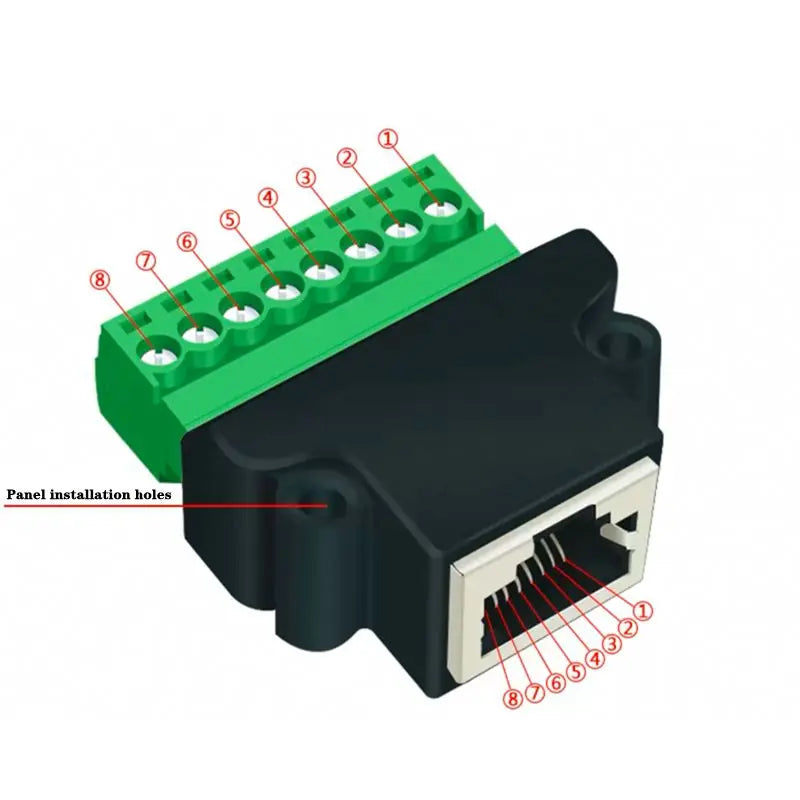 Rj45 to Screw Terminal Block 8P Connector Ethernet Rj45 Male Female to 8 Pin Screw Terminal Network Adapter Cable For CCTV DVR