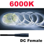 5M 10M Per Roll COB LED Strip DC12V 24V 8mm LED Lights for Room Bedroom TV Decor High Density Soft Flexible Neon Tape Light Lamp