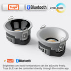 3CCT Tuya Bluetooth/Zigbee Matter Recessed Smart LED COB Spotlight Ultra Thin Anti-glare High CRI 95 Aluminum Ceiling Lamp