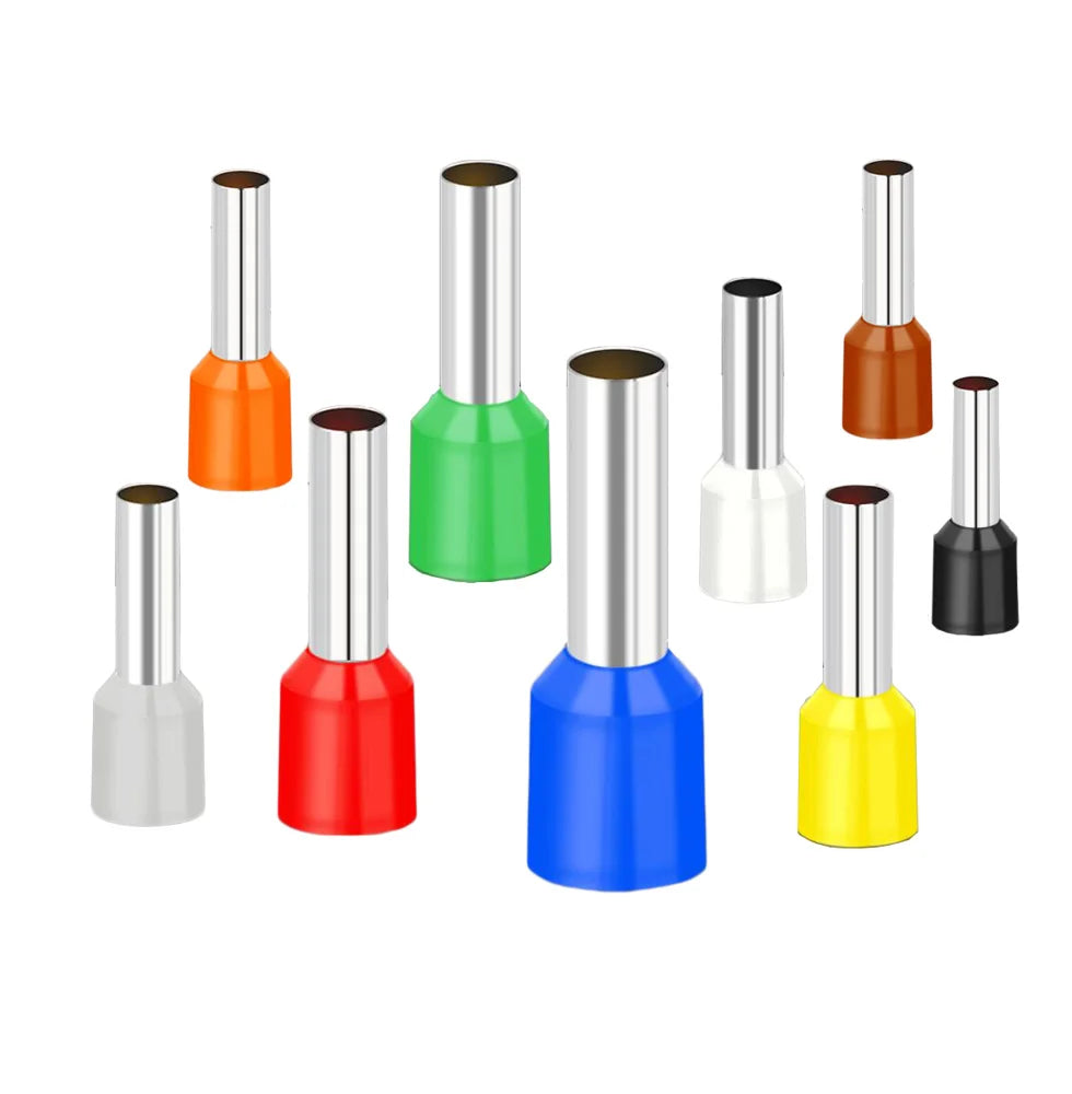 100pcs/Pack E0308 E0310 E0312 Insulated Ferrules Terminal Block Cord End Wire Connector Electrical Crimp Terminator 0.3mm²