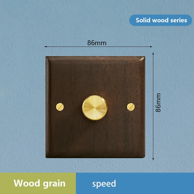 1/2/3/4gang1/2way European Vintage Passage Wall Light Solid Wood Brass Toggle Panel Switch Power Outlet, Antique Home Decor