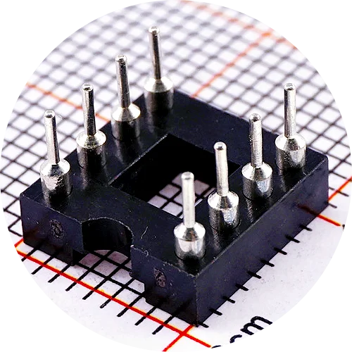 5/50 Pcs 2.54MM Pitch SMD DIP IC Socket Contact Clip Surface Mount Machined Receptacle 4 6 8 10 12 14 16 18 20 24 Pin Row 7.62mm