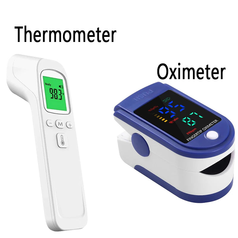 Medical Thermometer Test Kit LED Display Digital Oximeter or Non-Contact Thermometer For Baby Adult Mini
