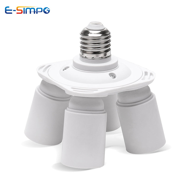 3/4/5 E26 E27 Edison Screw CFL LED Lamp Bulb Base Adapter Anti-Flame PBT Pendant Ceiling Mount Light Socket Splitter Extender