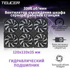 TEUCER 220V 3000RPM Computer Server Workstation Cabinet Cooling Fan High Air Volume Case Fan Kit