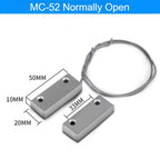 2Pairs MC-52 Wired Magnetic Door Window Contact Switch Heavy Duty Iron Door Sensor Reed Switch for Alarm System Normally Open NC