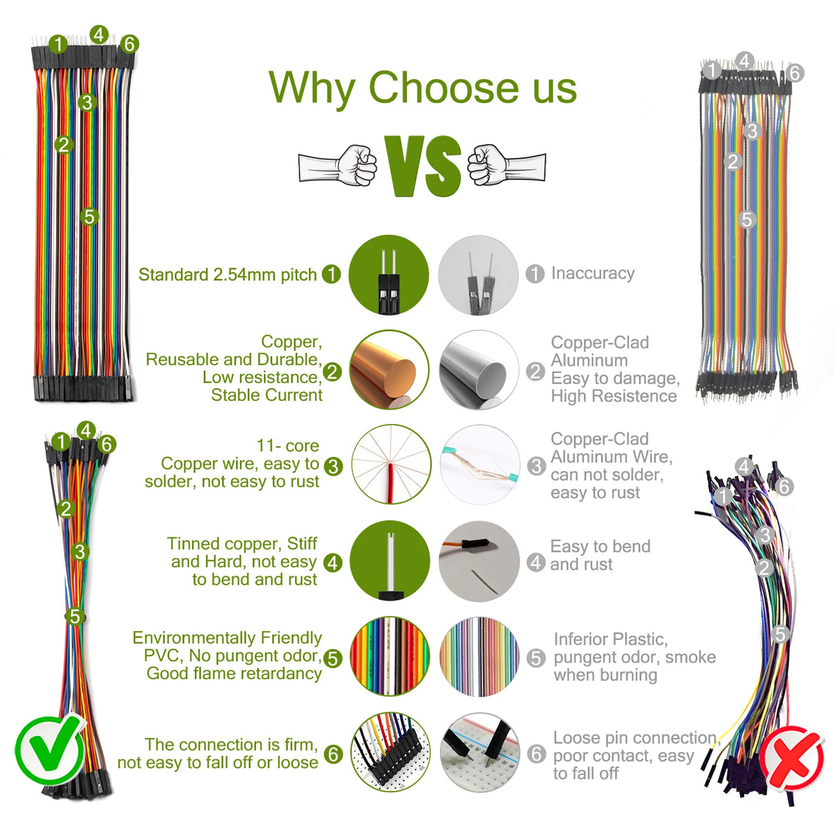 10cm 20cm 30cm Jumper Wire Dupont Cable 24AWG Copper Ribbon Male Female 40 Pin Long Line Connector for DIY Arduino Breadboard
