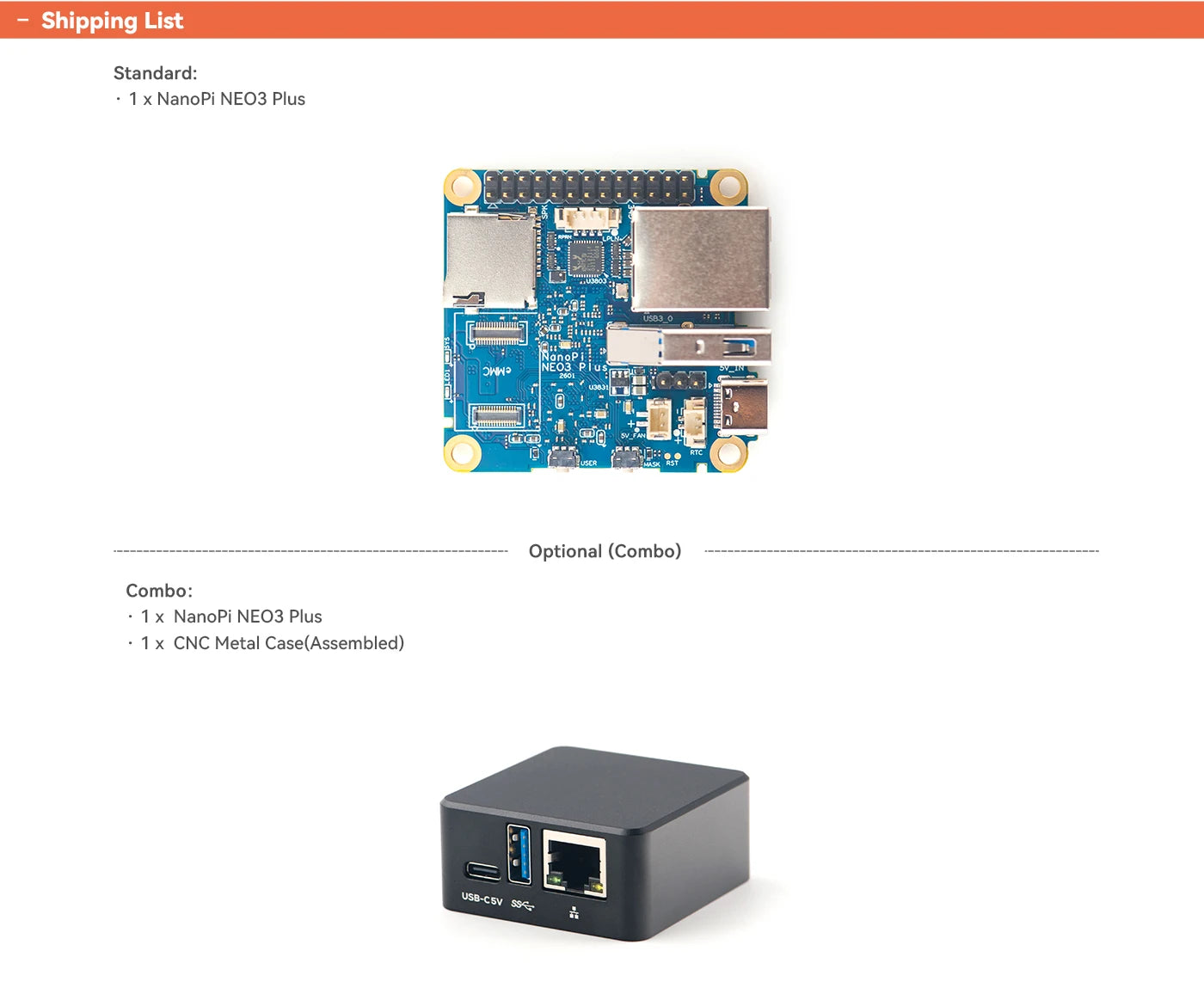 FriendlyElec NanoPi NEO3 Plus SBC with Rockchip RK3328 Cortex-A53 Processor, Mini ARM Computer with Gigabit LAN