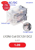 1pcs General Purpose LY2NJ HH62P Electronic Micro Electromagnetic Relay LED Lamp 10A 8 Pins Coil DPDT DC12V 24V AC110V 220V