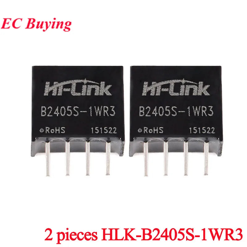2pcs/1pc DC DC Isolated Power Module 1W Hi-Link B2405S B2412S B2424S 1WR3 24V to 5V 12V 24V Converter Voltage Transformer Module