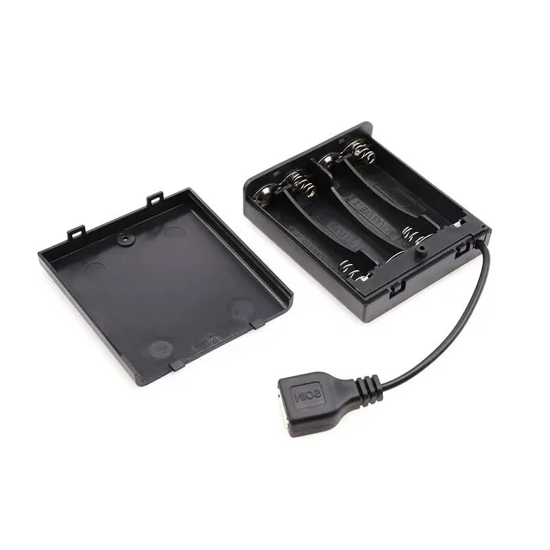 2X 3X 4X 6X 8X AA USB Battery Case With Power Switch With USB Socket AA Battery Box for 5V LED Strip Lights Mini Power Supply