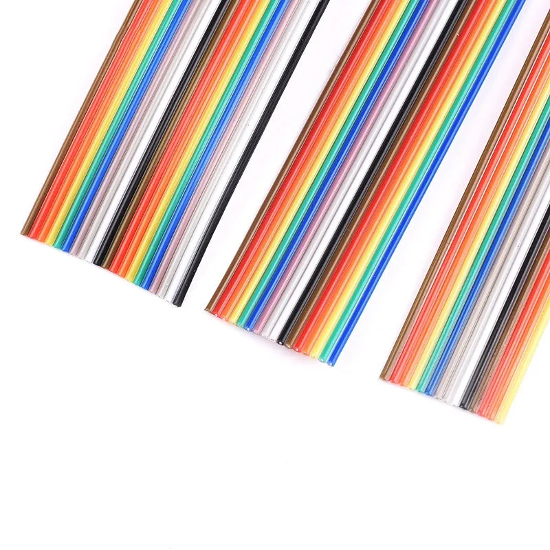 Rainbow Dupont Flat Ribbon Cable 1.27mm Pitch 1 Meter Length 6P‑64P Multi Pin Counts Compatible for FC Dupont Connector