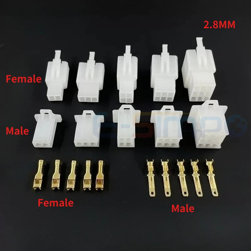 5/10Sets 2.8MM Connector 2P 3P 4P 6P 9P Electrical Wire Connector Male Female Cable Terminal Plug Kits Cars Motorcycles