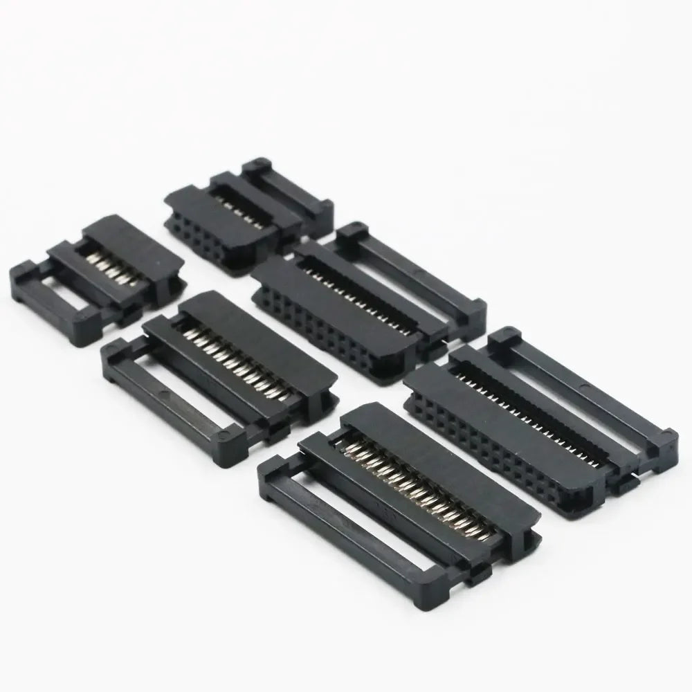 10PCS FC 6Pin/8/10Pin/14/16Pin/20/26/30/34/40/50Pin 2.0mm Pitch Female IDC Socket Connector Ribbon Cable DC3 Header Male Socket