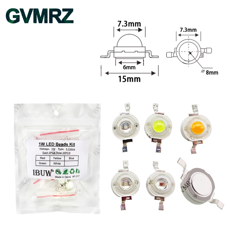 100pcs 5colors Each 20pcs 5730 5050 3528 1210 1206 0805 0603 0402 SMD LED Diode Kit Red Green Blue White Yellow