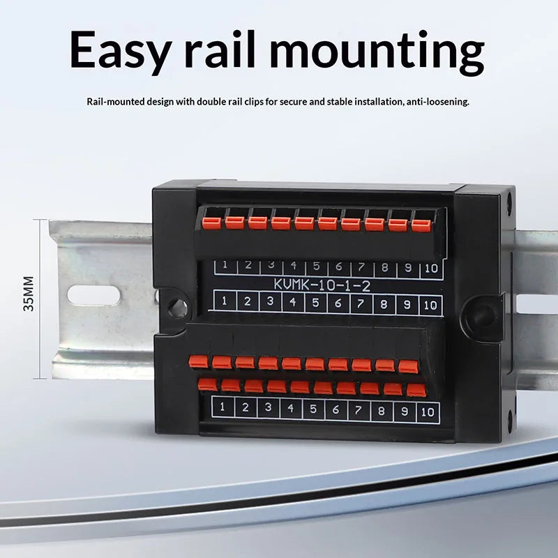 One in Multiple Out Direct Insertion Terminal Block Distribution Box DIN Rail Power Common Splitter PLC Signal Line Junction Box