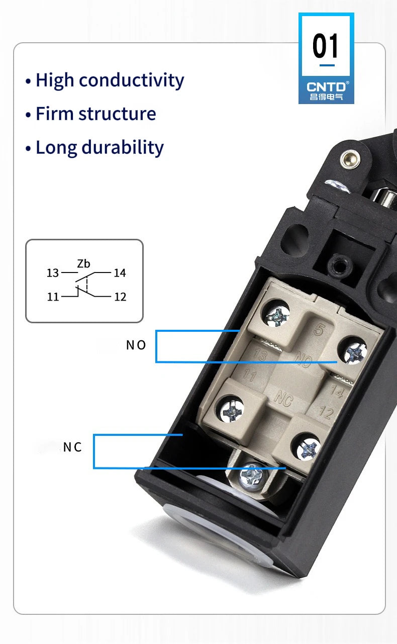 CNTD CLS-103 Cross Roller Plunger Limit Switch 1NO+1NC IP65 Waterproof Oil Resistant Travel Switch 6A 250VAC Industrial Control