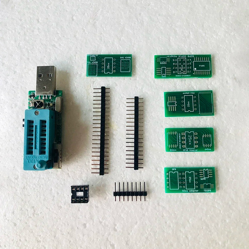 CH341A USB Programmer V1.7 with 1.8V Level Shifter for W25Q64FW W25Q128FW GD25LQ64 Flash Memory IC