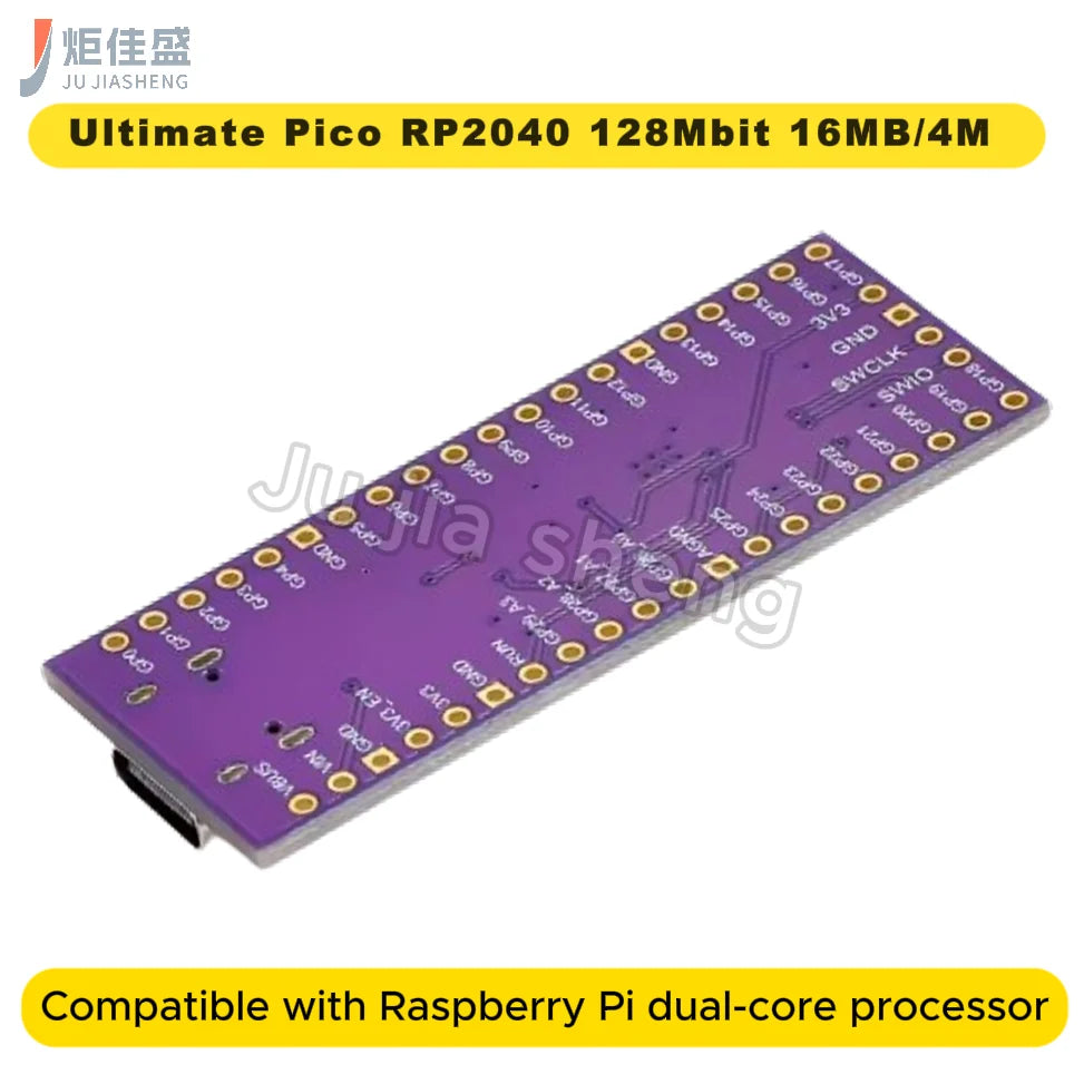 Ultimate Pico RP2040 128Mbit 16MB/4MB Compatible with Raspberry Pi Dual-Core Processor